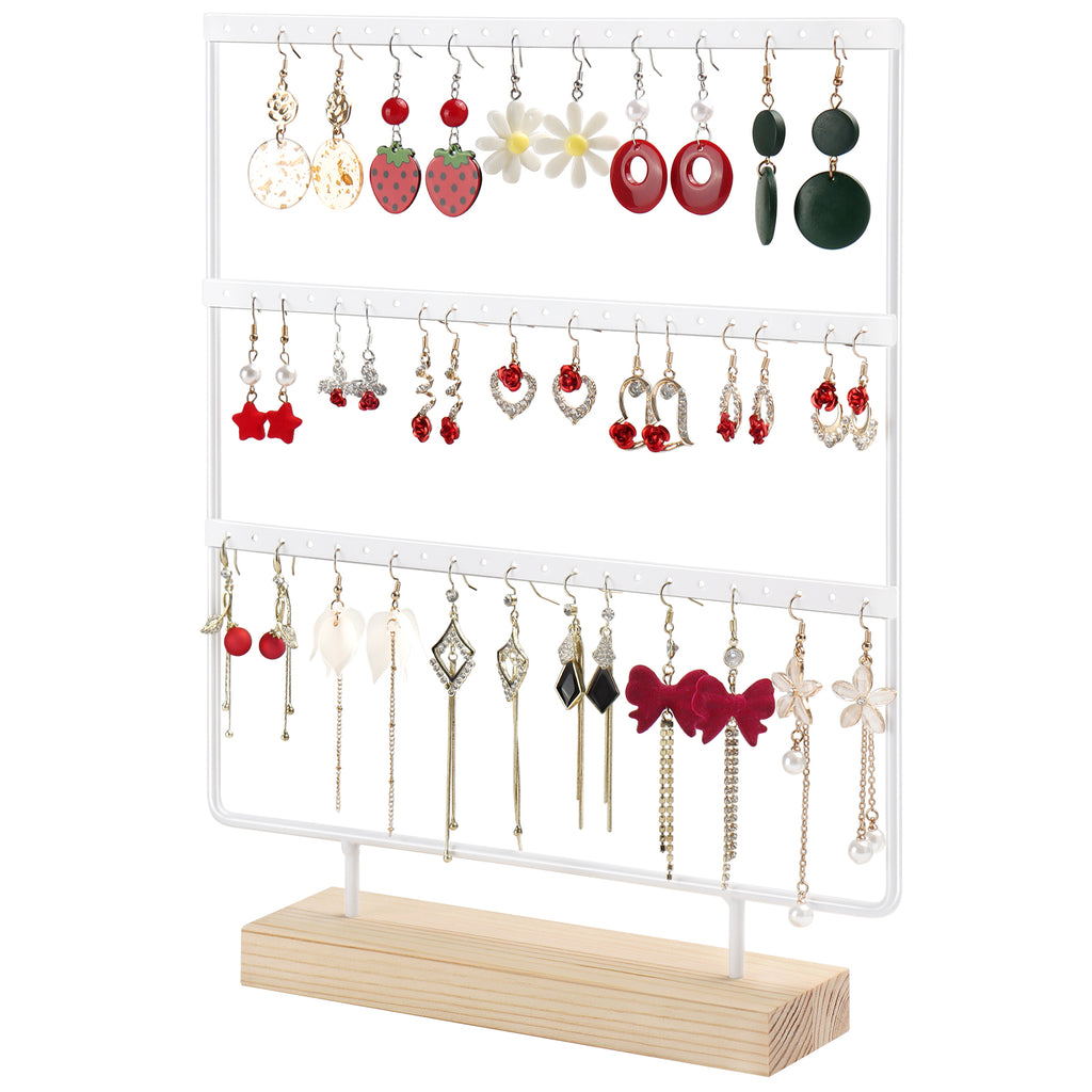 Earring Display Stand, Earring Organizer Holder 3Tires 66 Holes