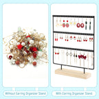 Earring Display Stand, Earring Organizer Holder 3Tires 66 Holes