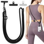 1 Phone Lanyard with 2 Phone Patches for iPhone, Adjustable Anti Theft Phone Strap for All Phones, Also for Small Hangables, Suitable for Men and Women, Skin-Friendly, Ideal for Home and Travel