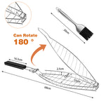 Fish Grill Basket, Stainless Steel Fish Grilling Rack For Oven With Detachable Handle , Large Whole BBQ Fish Grill Basket For Live Fish, NonStick Fish Basket for Grilling Perfect for Salmon, Veggies, And Seafood