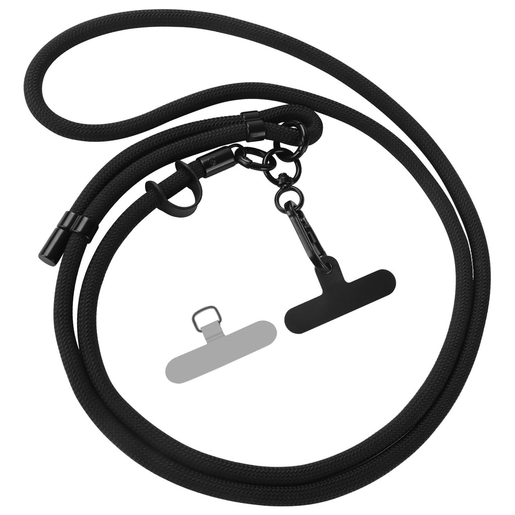 1 Phone Lanyard with 2 Phone Patches for iPhone, Adjustable Anti Theft Phone Strap for All Phones, Also for Small Hangables, Suitable for Men and Women, Skin-Friendly, Ideal for Home and Travel